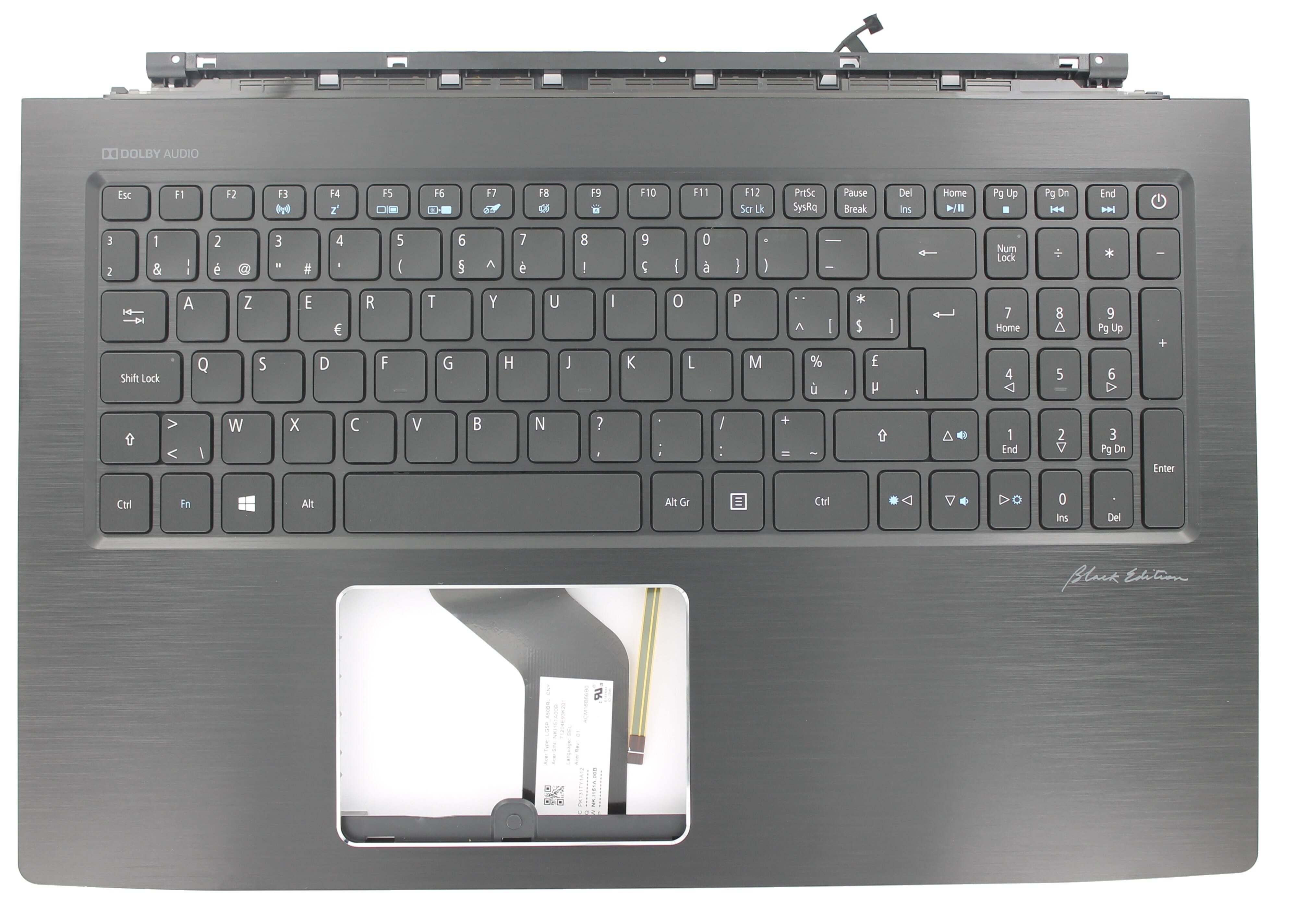 Acer Laptop Toetsenbord Azerty BE + Top Cover, Backlit