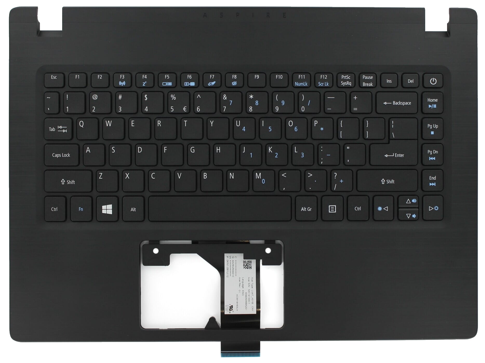 Acer Laptop Toetsenbord Qwerty US + Top Cover