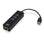 ACT USB Hub 3.2 3x USB-A ethernet, zwart