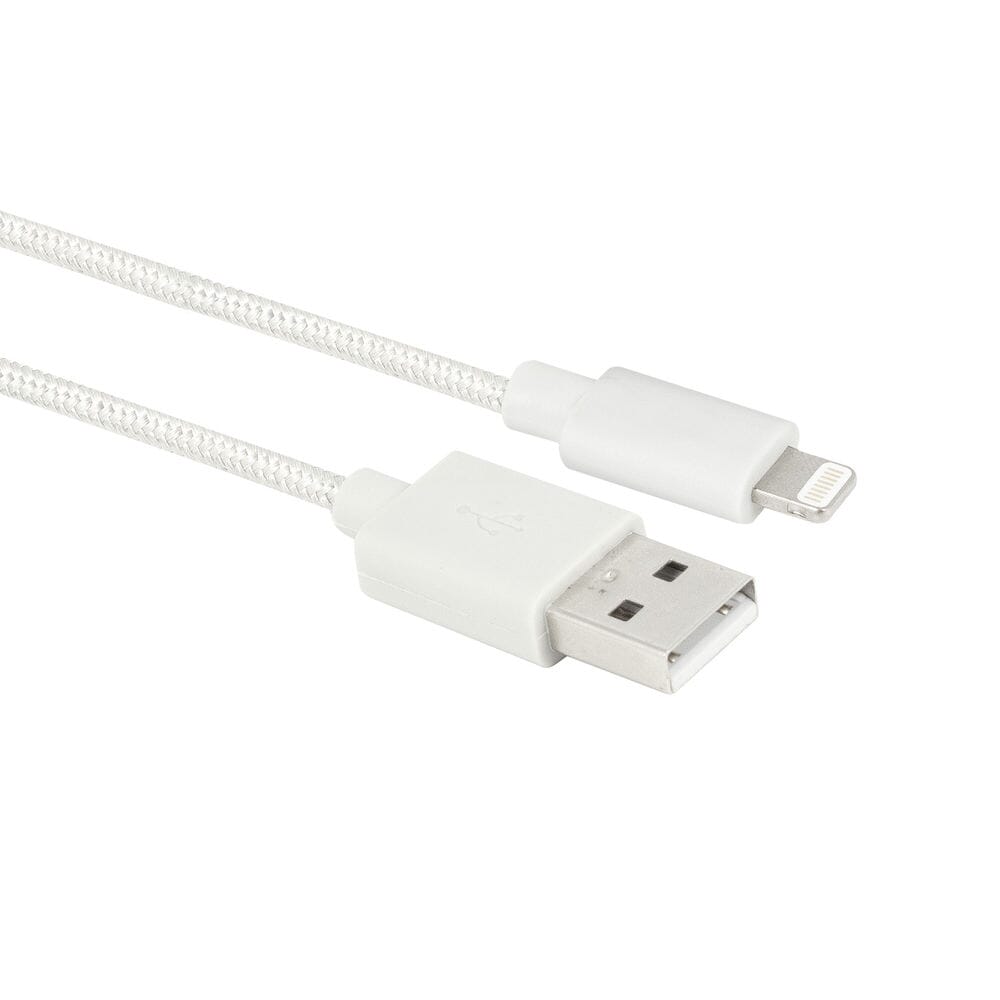 ACT USB A naar Lightning laad- en datakabel 1m nylon - wit